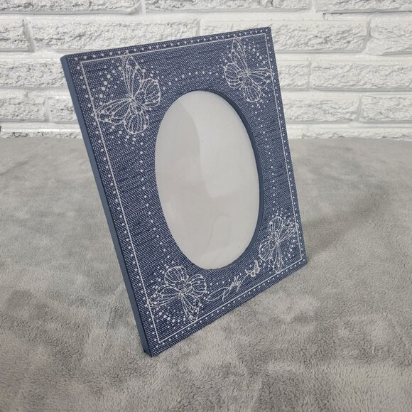 Life Time Brands Picture Photo Frame Butterflies Blue Free Standing 5 X 7 S98E - Picture 1 of 9